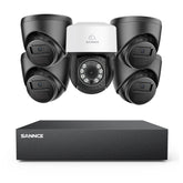 5MP 8 Channel PT Security Camera System - Hybrid 5-in-1 DVR, Pan & Tilt CCTV Camera, 100 ft Night Vision, Motion Detection, Outdoor, Waterproof